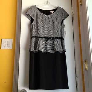 Dress Barn Black and White Dress Size 12P NWT